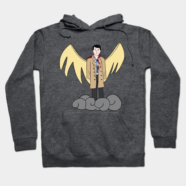 Supernatural Cartoon Angel Castiel TV Hoodie by Jamie Collins